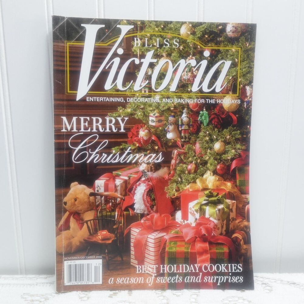 Victoria Magazine Nov/Dec 2008 Christmas Holiday Decorating Baking Hoffman
